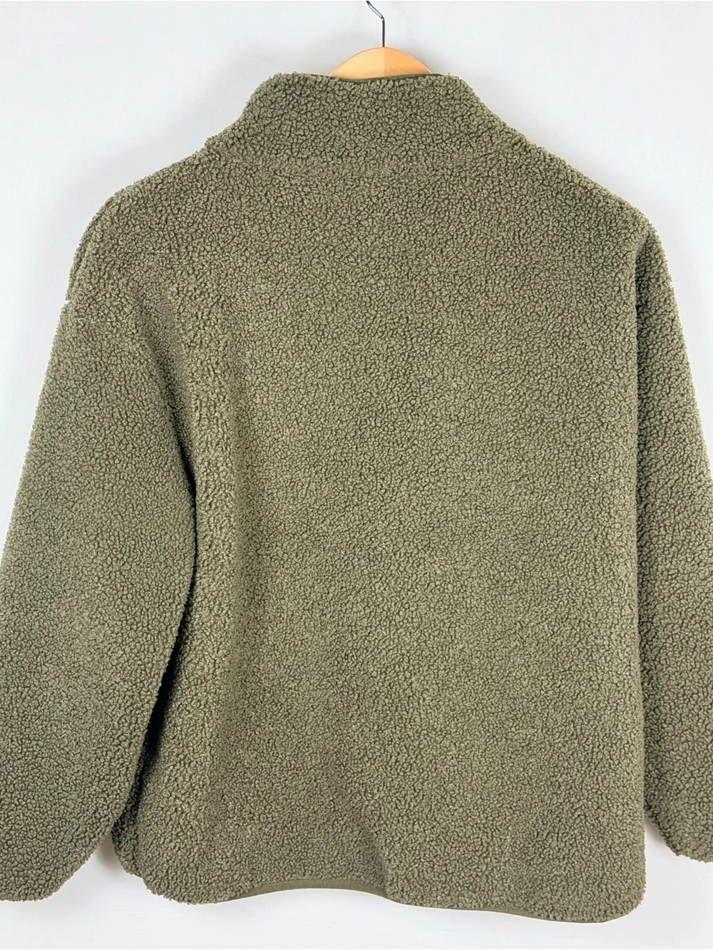 Keren Hart Olive Sherpa Quarter Zip Pullover XL